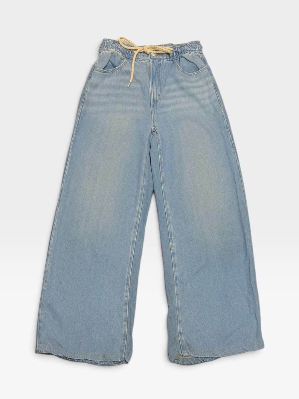 LOFT The Palazzo Jean Side Leg Light Wash Tie Waist Size 2/26